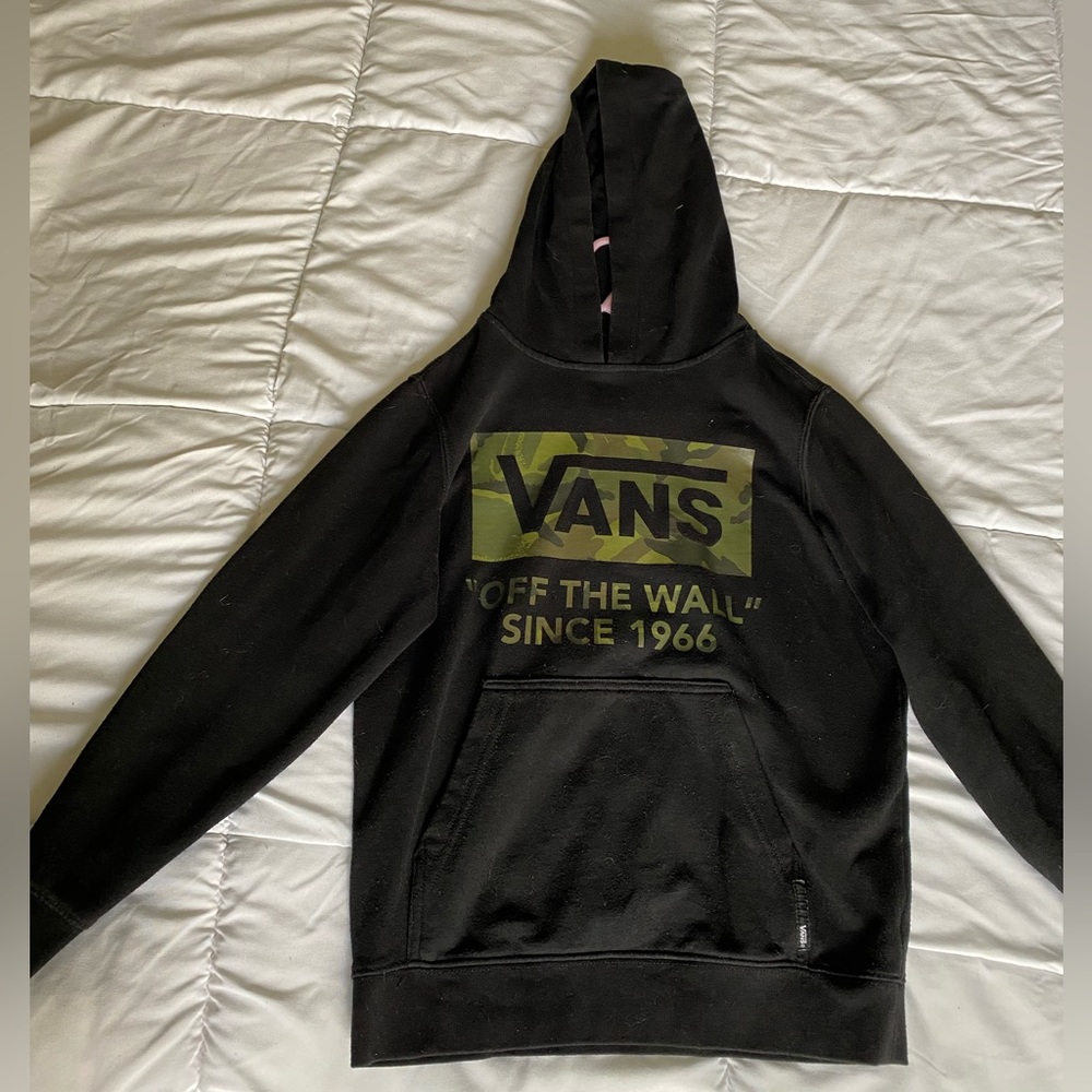 Small black and camo Vans boys hoodie